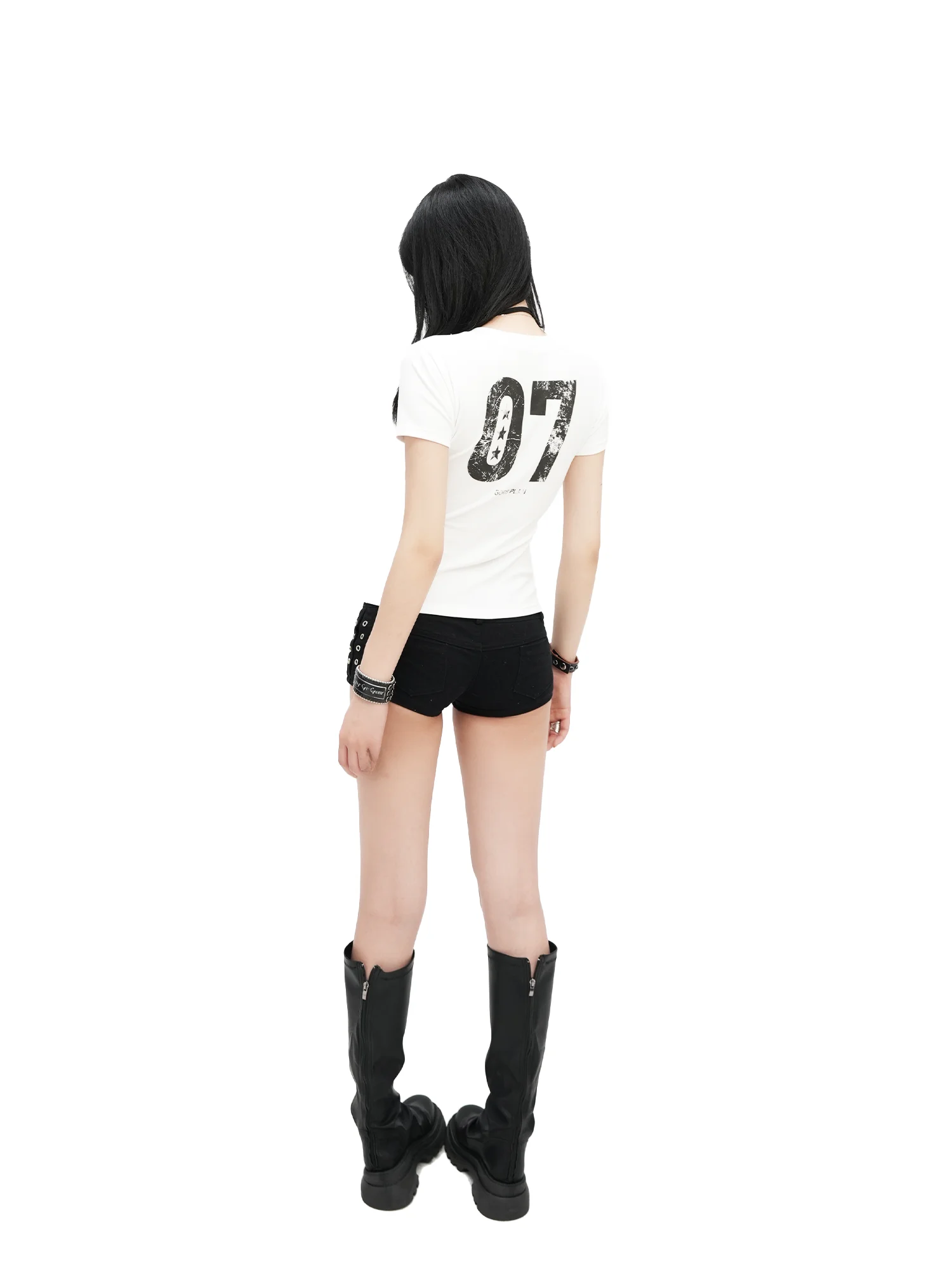 Gods Plan Original Dark  V-Neck Digital Print Slim Fit Short Sleeve Women's T-Shirt Breathable Sweat-Wicking Summer Top