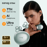 Sanag S7S AI Free Clip Open Headphones Bluetooth 5.4 AI Assistant Earphones Wireless Headset IPX4 Earbuds 8 Hours Playback