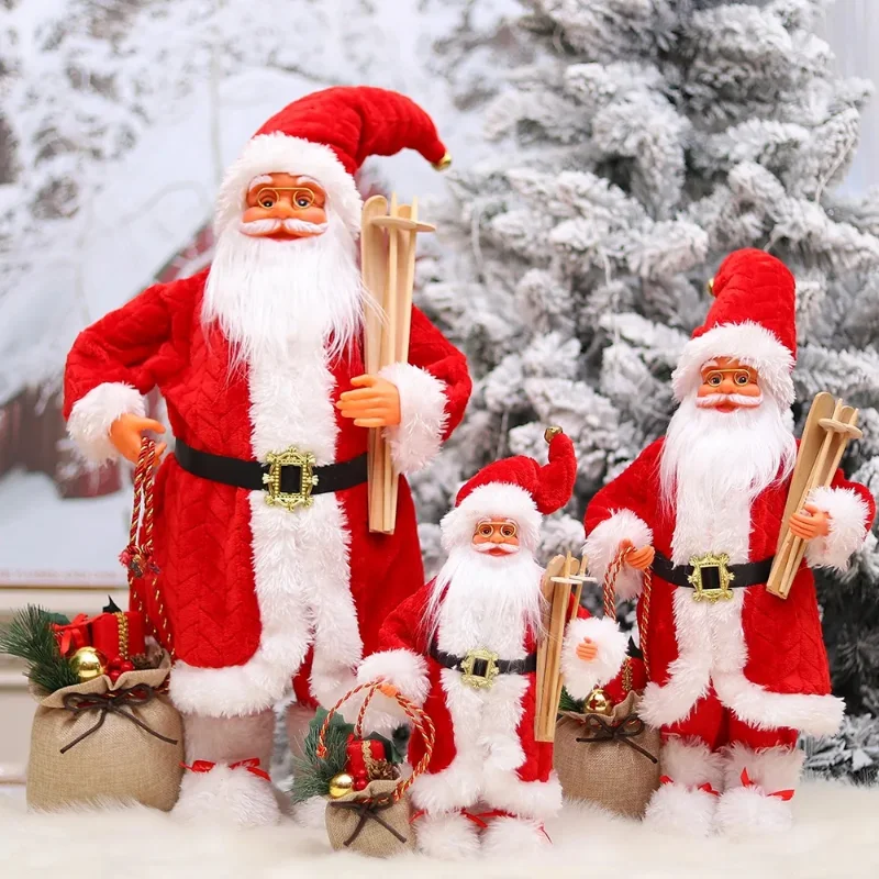 60CM Merry Christmas Decoration Shopping Mall Window Ornaments Navidad Happy New Year 2023 New Xmas Santa Claus Doll