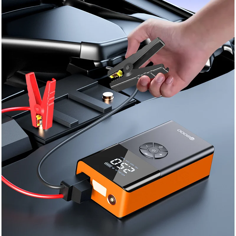 12v Car Battery Starter With Air Pump Air Compressor Portable Tire Inflator For Auto Air Charging Lighting And Emergency Rescue