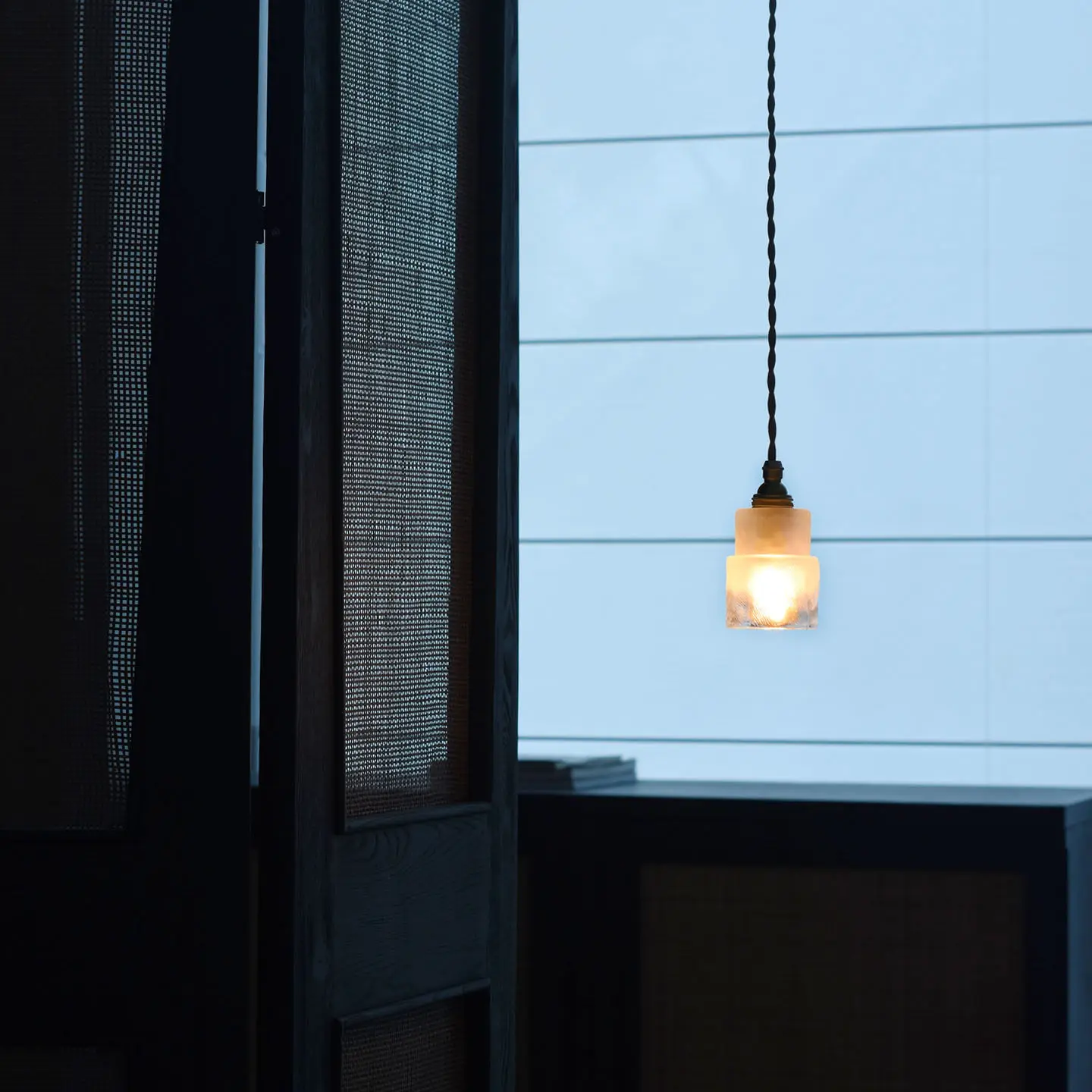 Bedhead pendant light bedroom restaurant retro Japanese style glass minimalist bar counter Wabi Sabi style hallway light