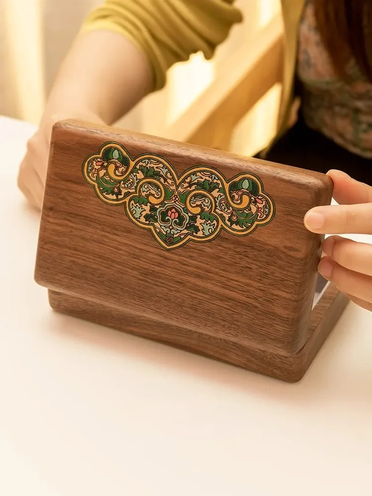 

Jewelry Box Earrings Mahogany Portable National Style Storage Box Solid Wood Exquisite Vintage Luxury Wedding Travel Gifts