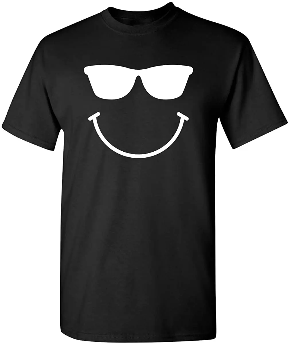 Sunglasses Smile Face Emoticon Graphic Novelty Sarcastic Funny T Shirt