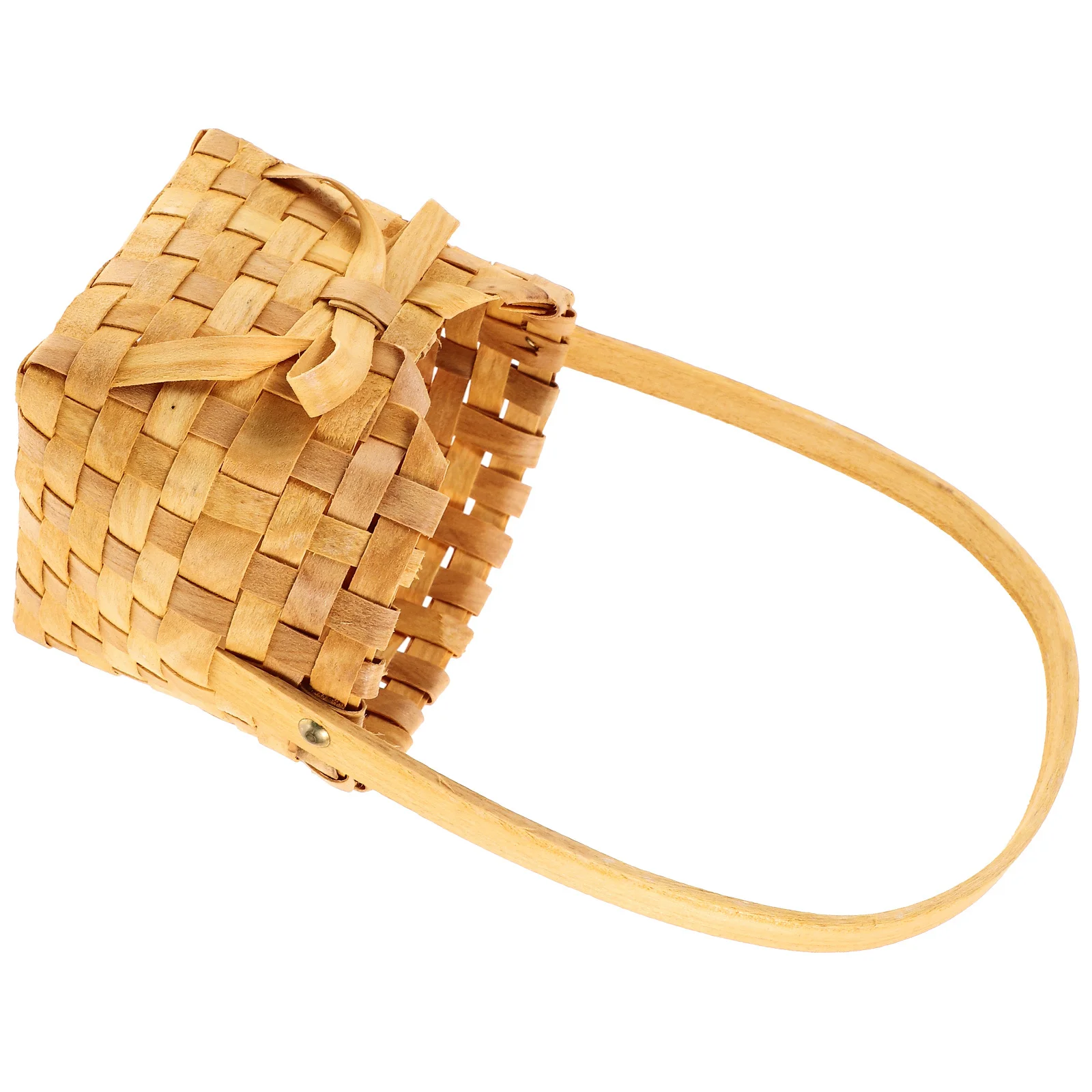 

Decorative Woven Storage Basket Exquisite Craftsmanship Bamboo Built-in Handle Basket for Office Restaurant Fruit Shop Sundries