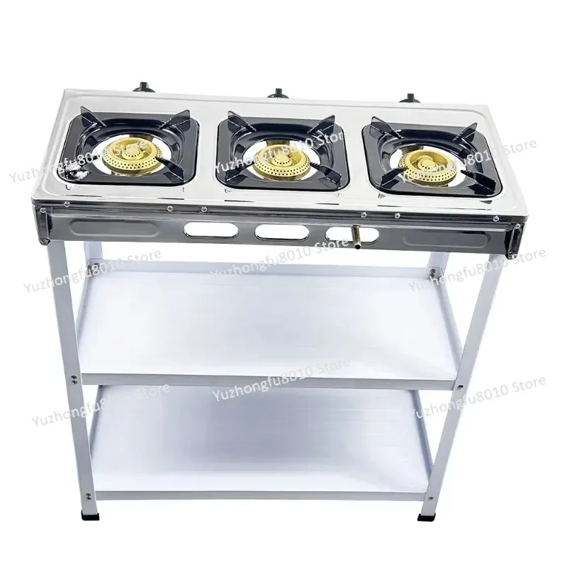 Freestanding gas cooker with 3 burners LPG gas cooker with stable steel frame, ideal for large cooking