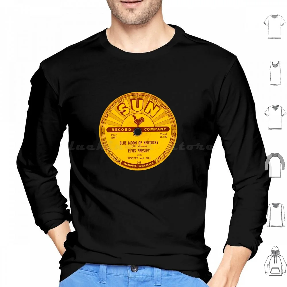 Elvis Of Sun Label Hoodies Long Sleeve Sun Records Label Bill Monroe Memphis Tennessee N Roll Retro 1950s