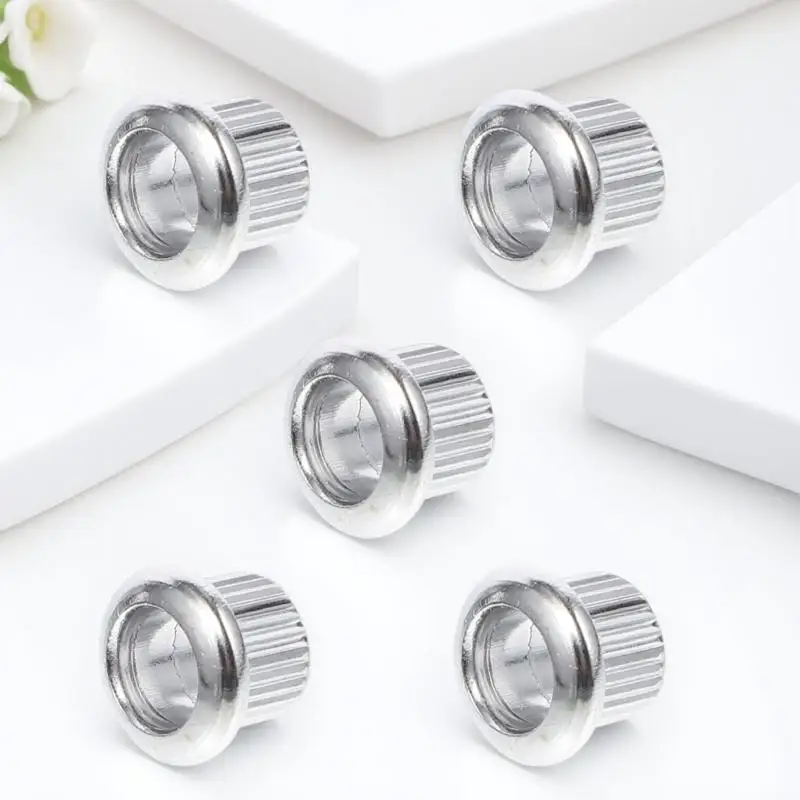 

6pcs Vintage Guitar Tuning Peg Ferrule Replacement Metal String Ferrules For Electric Guitar Accessories 8Mm Outer 6Mm Inner
