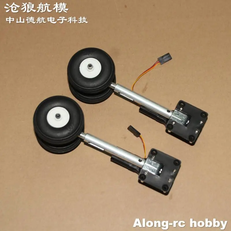 Train d'atterrissage rétractable hauteur 123mm 230g avec deux roues en PU de 2.0 pouces pour avion de loisir RC 2-4kg avion de chasse bricolage