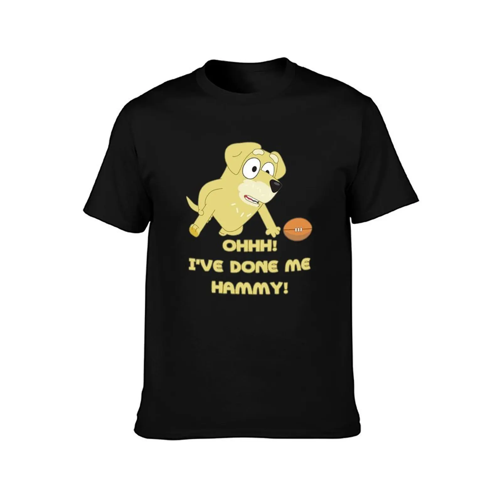 I've done me hammy! T-Shirt, Summer Casual Cotton Tee, Oversized Streetwear Tops, Vintage Graphic Print, Loose Fit Short Sleeve