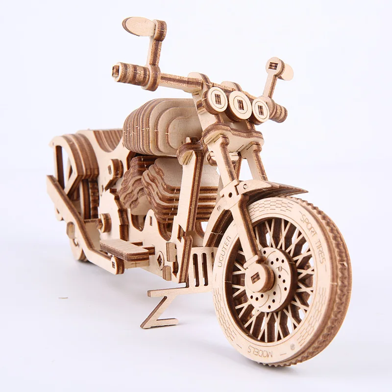 

Youge UGUTER Wooden Mechanical Model Creative 3D Three-dimensional Jigsaw Puzzle Manual DIY Fighting Motorcycle