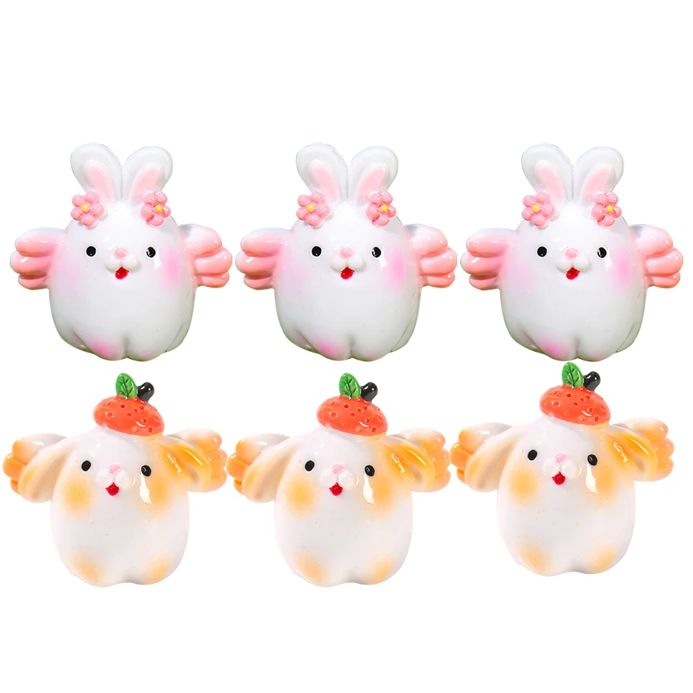 6-teilige Dekorationen, simulierte Tierornamente, Kunstharzfiguren, kleine Tiere, Mini-Statuen