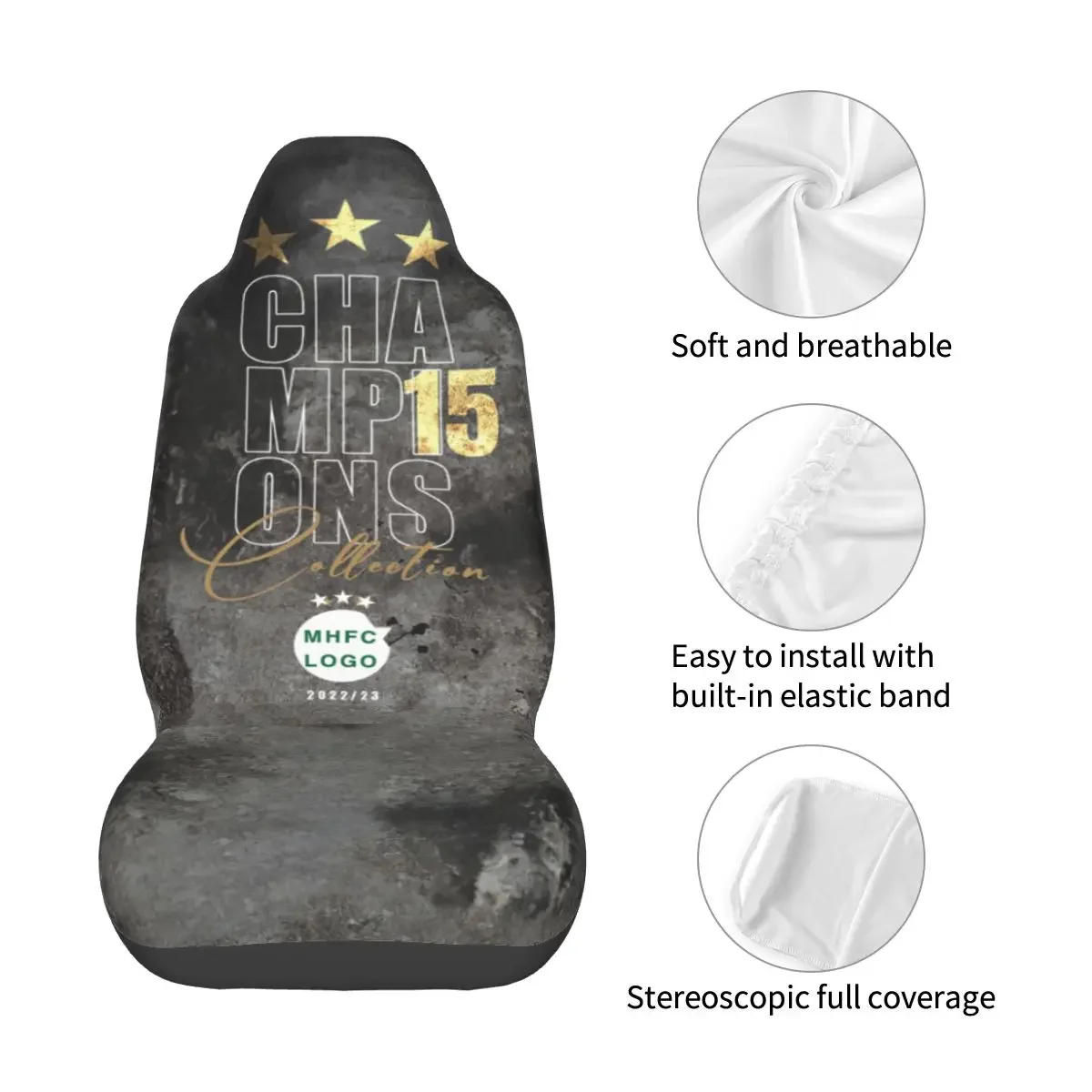 Israel Maccabi Haifa F.C MHFC Champion Car Seat Cover Removable Headrest Universal Seat Cover For Car