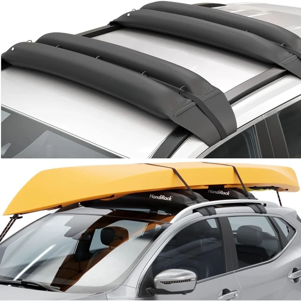 

Soft Roof Rack Bars (Pair); Bow and Stern Lines Included; Carrier for Kayaks, Canoes, Surfboards and SUPs; Fits Cars and SUVs