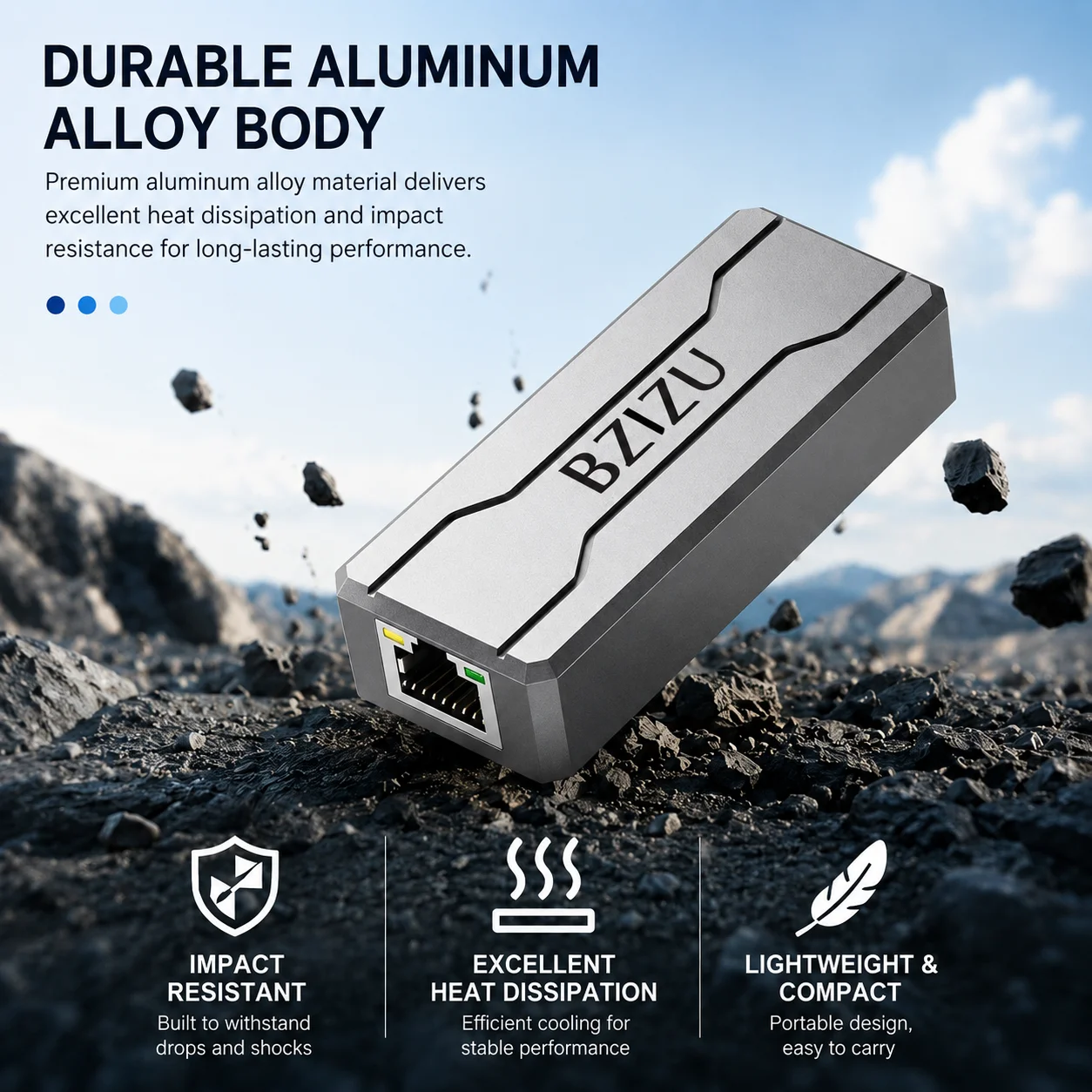 BZIZU 10Gbps USB-C Type-C To RJ45 Ethernet Adapter for USB 3.2 Gen2*2| MacBook/Mac Studio/PC/Lactop Token Factory RJ45 LAN Card