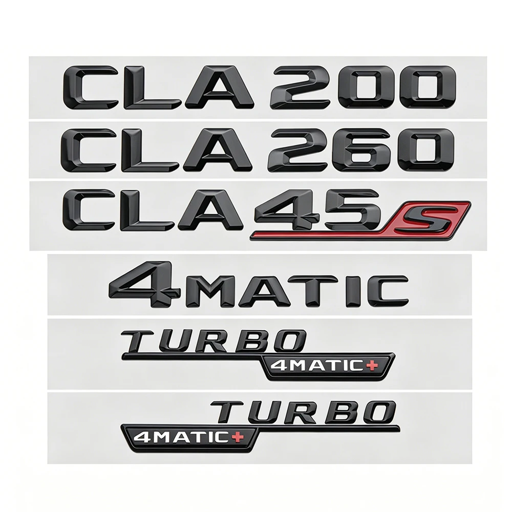 Image of 3D ABS Logo CLA45 S CLA 180 200 220 250 4matic Emblem Buchstaben Aufkleber Auto Heckklappen-Emblem für W117 W118 C118 Auto-Zubehör