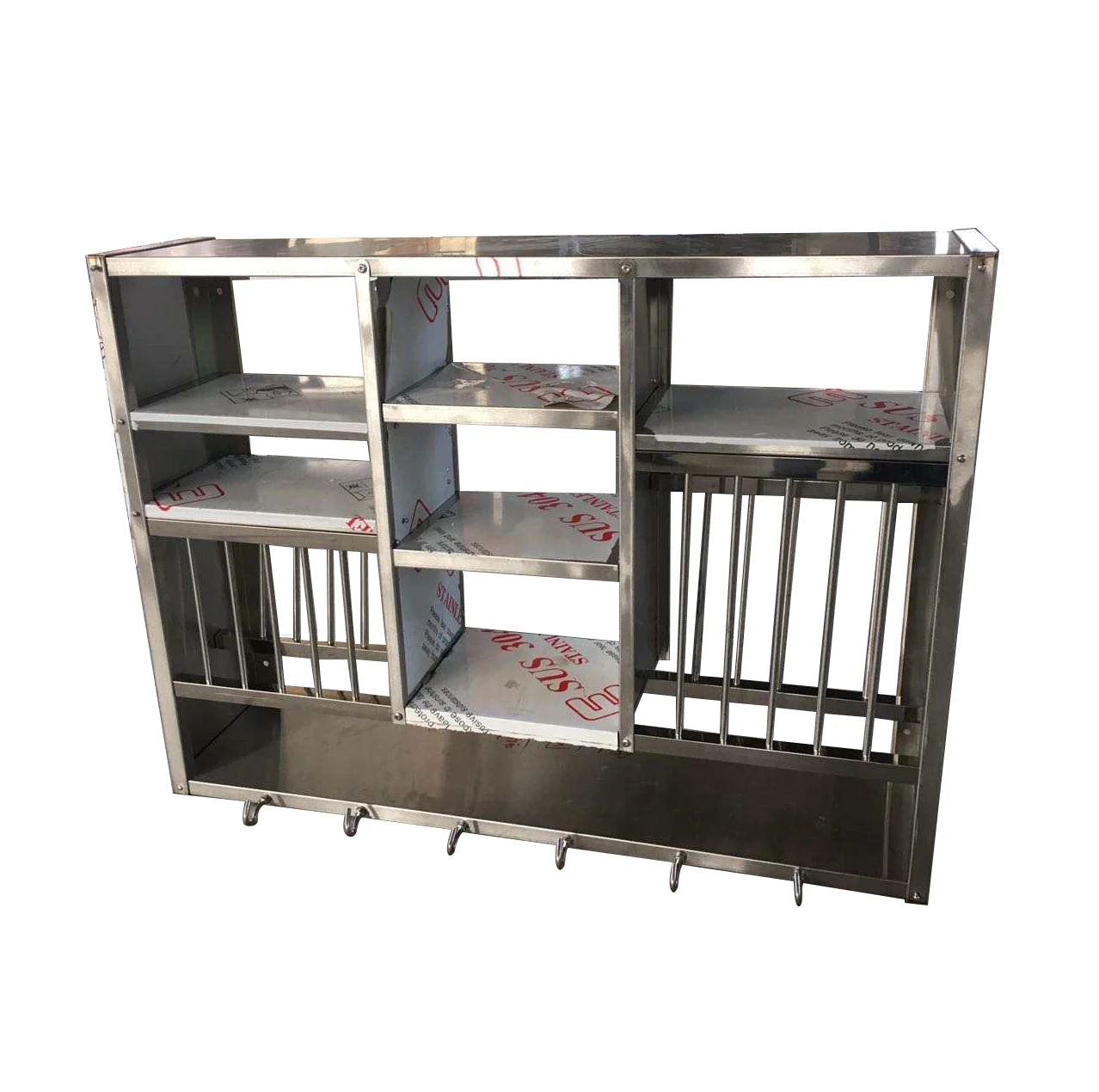 

Factory Direct Wholesale Assemble Wall-mounted Stainless Steel Dish Storage Rack Drain Rack