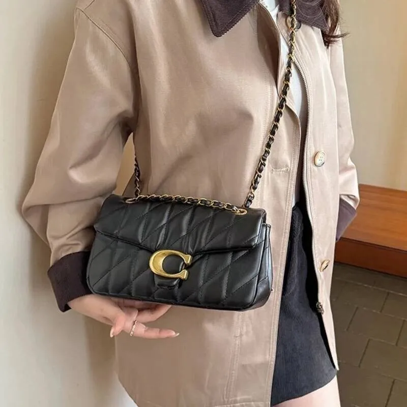 2025 Новый дизайнерский стиль, высококачественные женские маленькие сумки через плечо с цепочкой, стеганая женская сумка через плечо с вышивкой