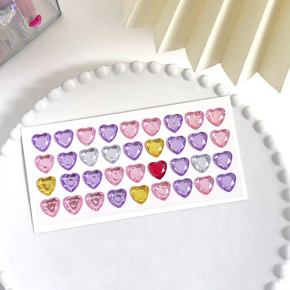 Hand Account Phone Laptop Students 3D Crystal Diamond Sticker Bling Decorative Sticker DIY Children Toys Love Heart Rhinestone