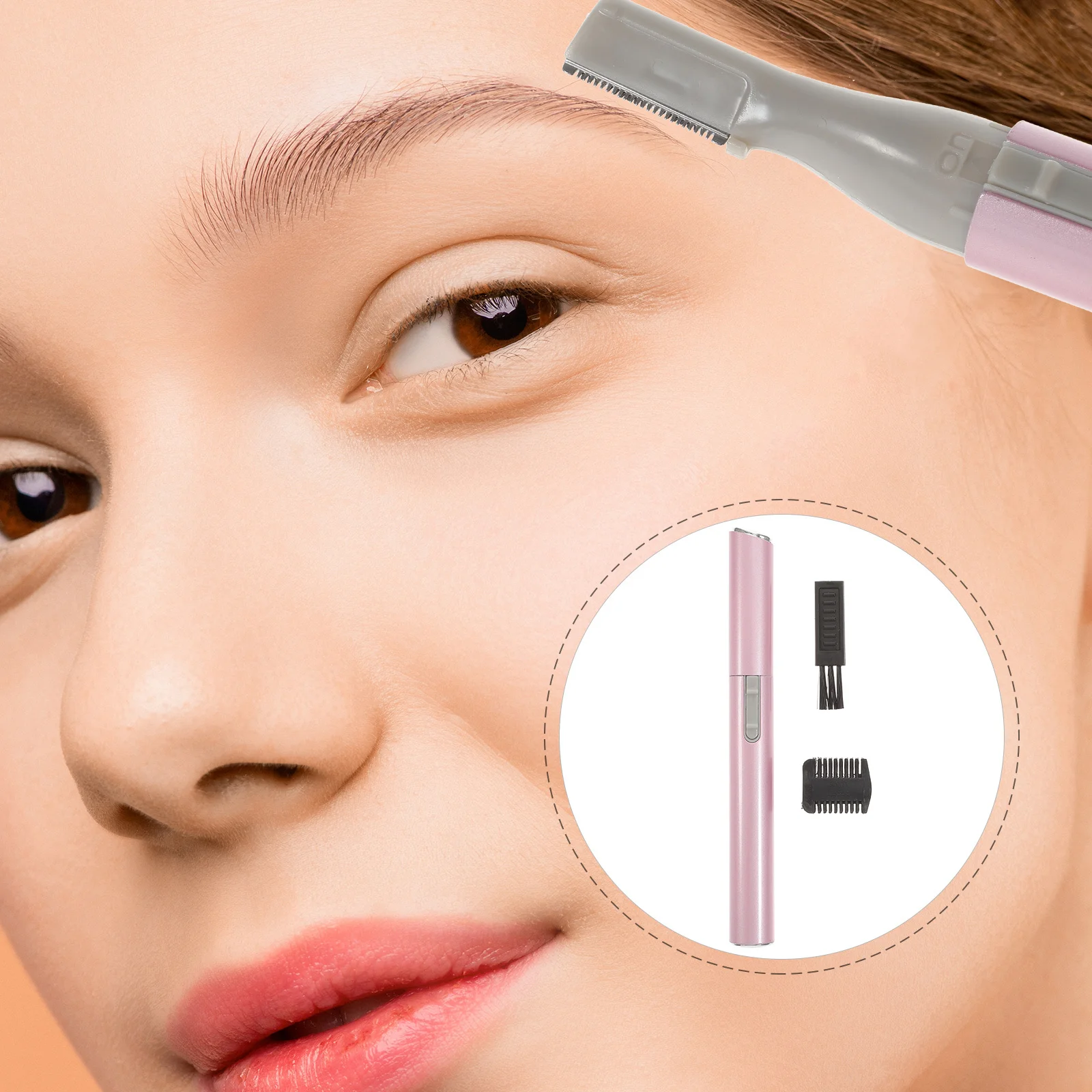 

Electric Eyebrow Trimmer Pen Style Compact Precision Trimmer for Women Face Neck Easy Travel Use Sensitive Skin Safe Pink