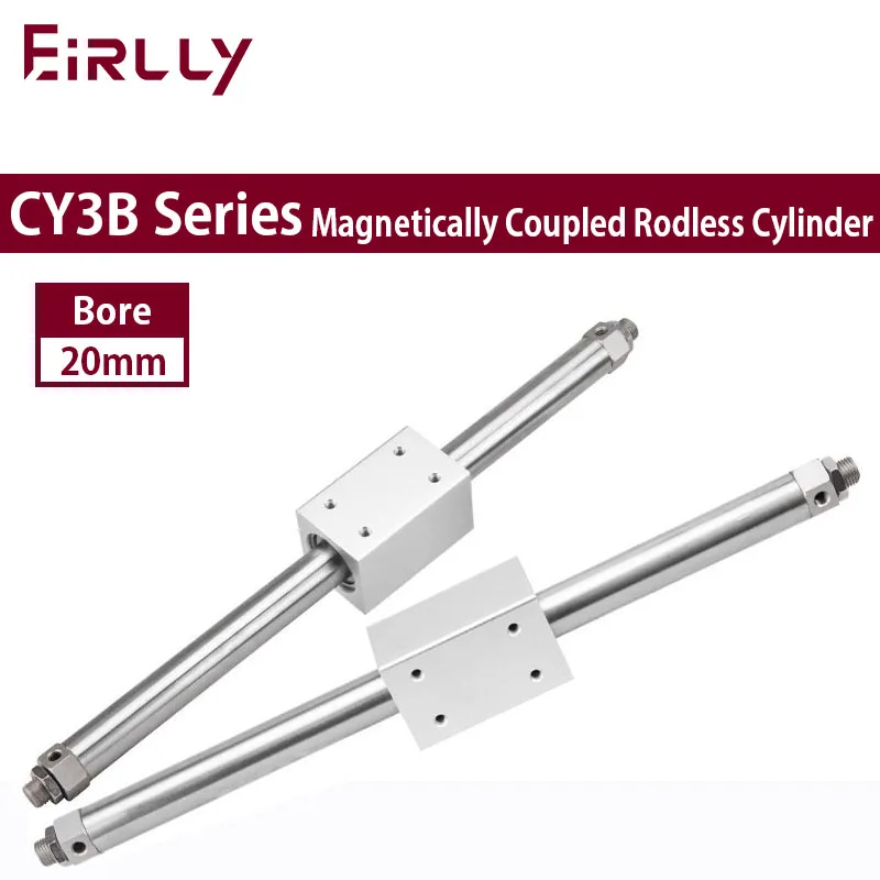 

CY3B Series Magnetically Coupled Rodless cylinder bore 20mm high pressure aluminum alloy pneumatic air cylinder CY3B20-100/1500