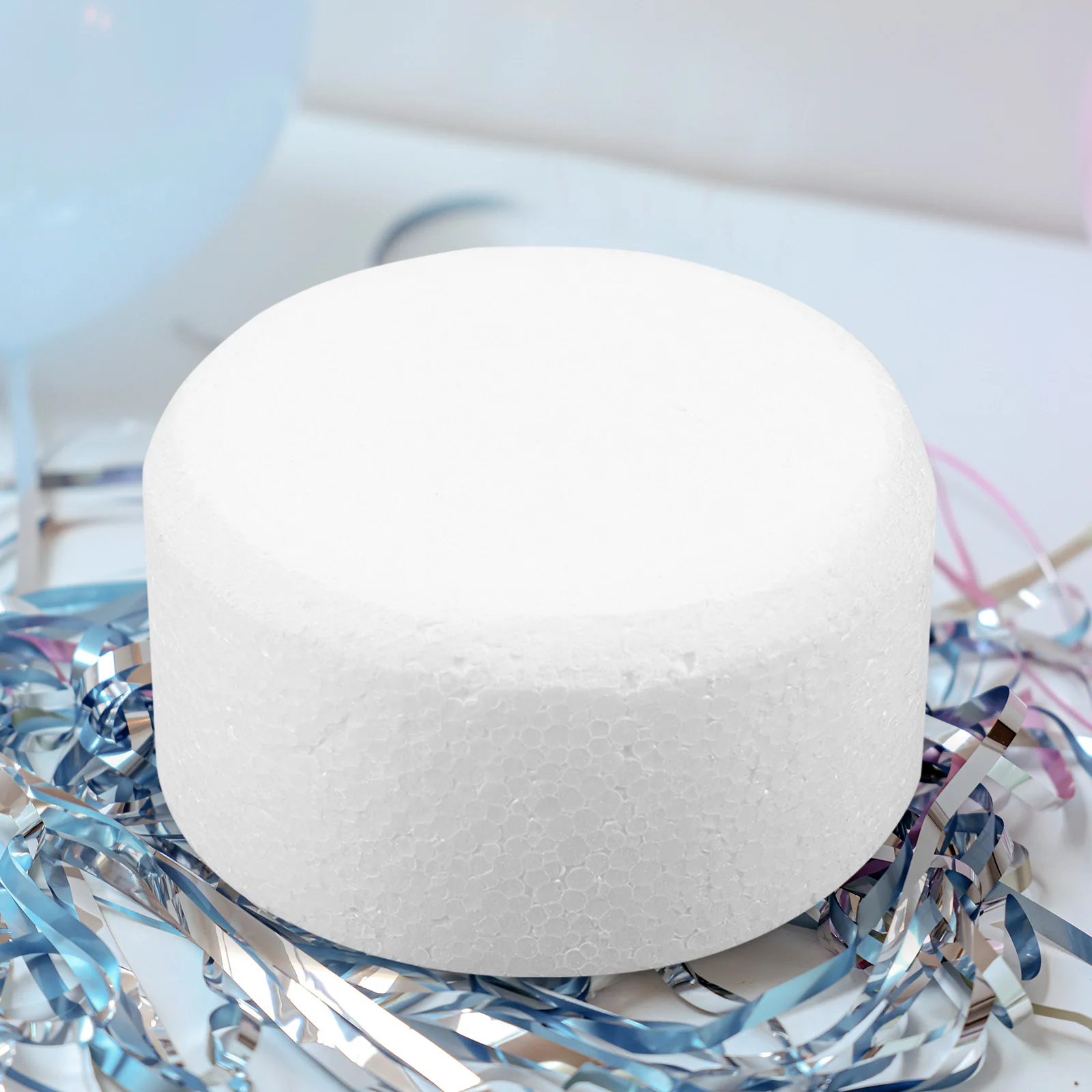 

4Pcs Round Foam Cake Dummy Lightweight Portable for Cake Decorating Practice DIY Display Prop Bakery Baking Supplies