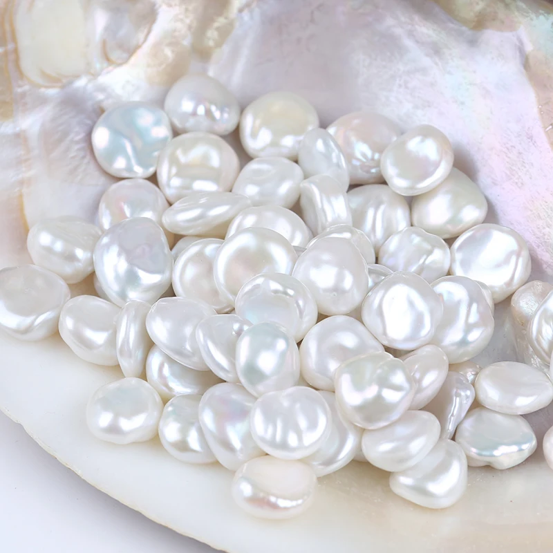 11-13mm Natural White Real Loose Freshwater Keshi Pearls Beads for jewelry making