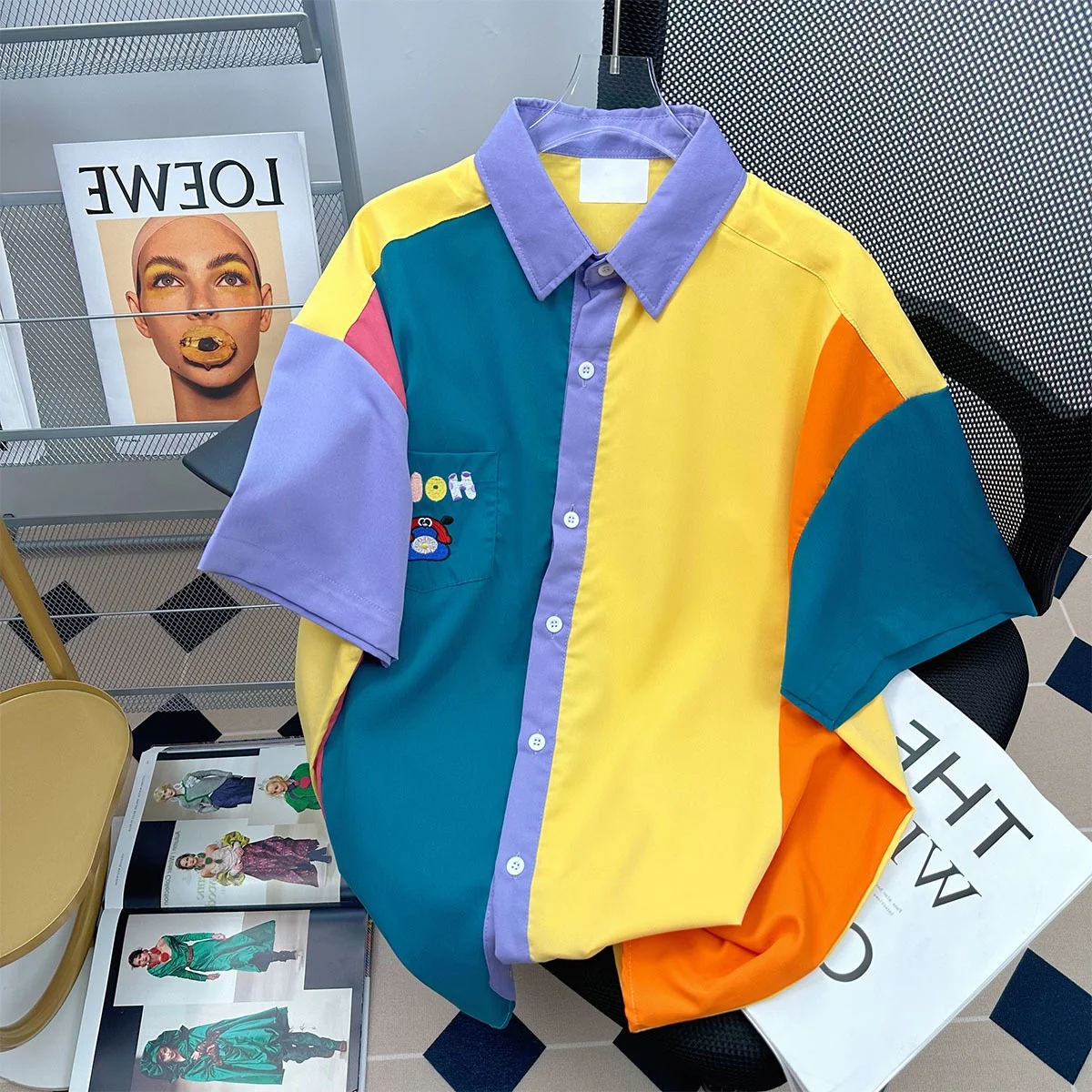 

Летняя свободная футболка с японским принтом в модном стиле для молодежи