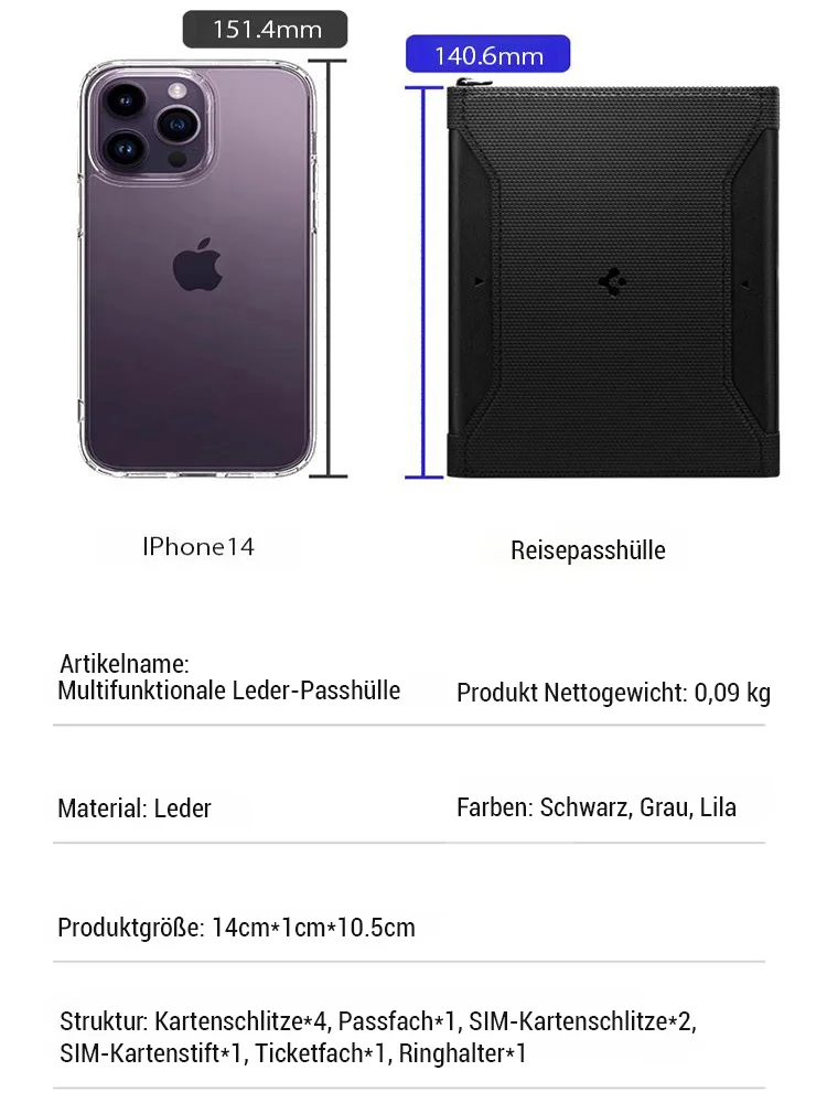 Dompet Paspor Kulit Multifungsi Tas Paspor Magnetik Tempat Kartu Identitas Bisnis Tempat Kartu PU Pelindung Paspor Perjalanan