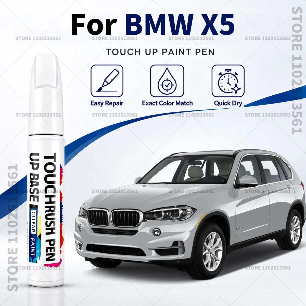For BMW X5 White Black Car Paint Touch Up Pen Scratch Repair Remover Auto Body Repair Marker Waterproof Car Paint Repair Tool