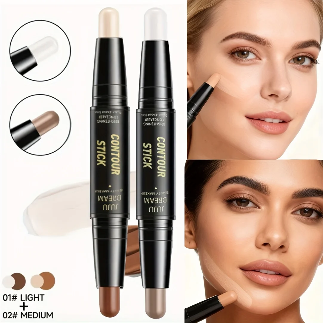 عصا تشذيب عالية الضوء مزدوجة الرأس ثنائية الغرض ثلاثية الأبعاد كونتور الأنف الظل شكل الوجه سطع وتشذيب