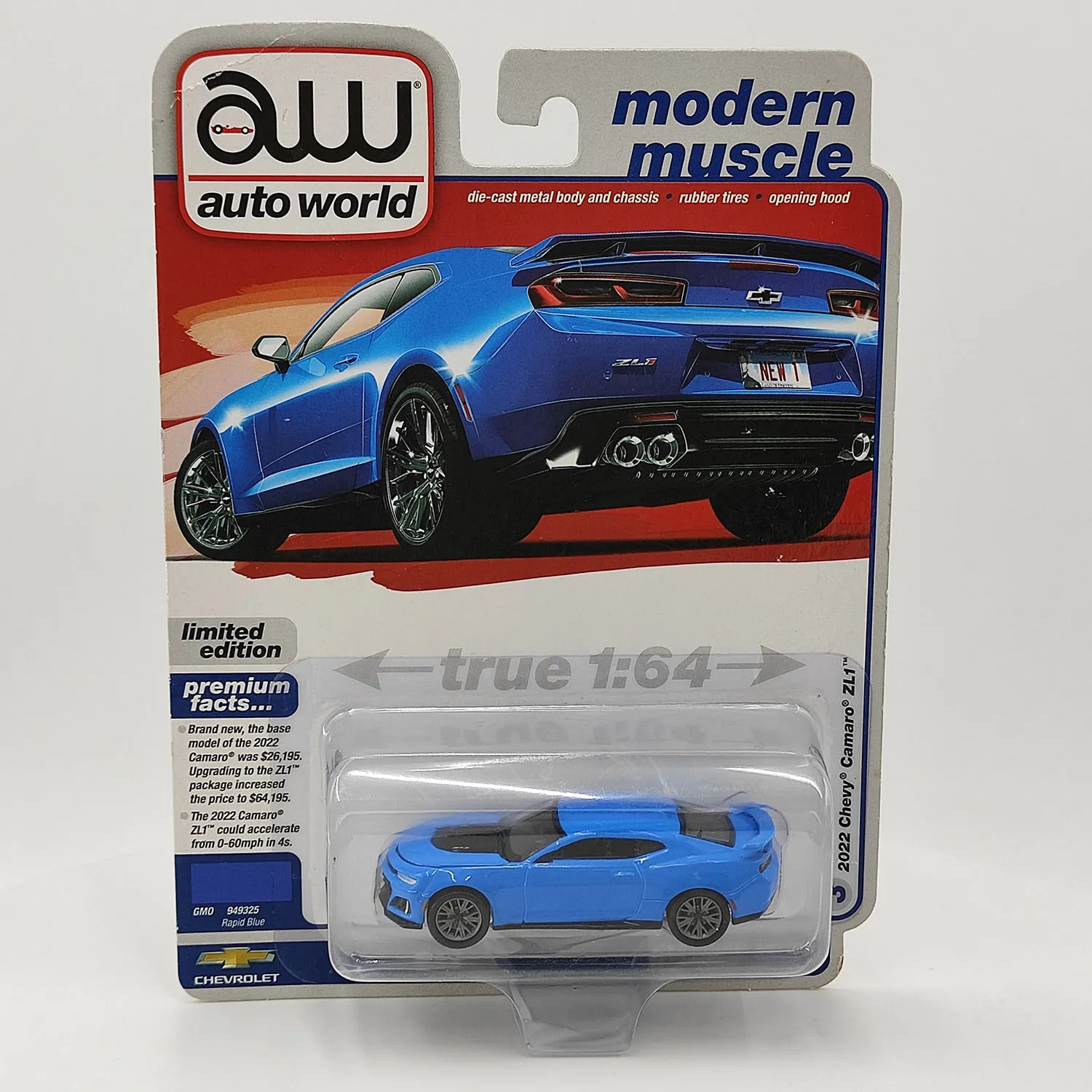 

Autoworld 1:64 Scale Diecast Alloy Chevrolet Camaro ZL1 Coupe Toys Cars Model Classics Adult Gifts Souvenir Static Display