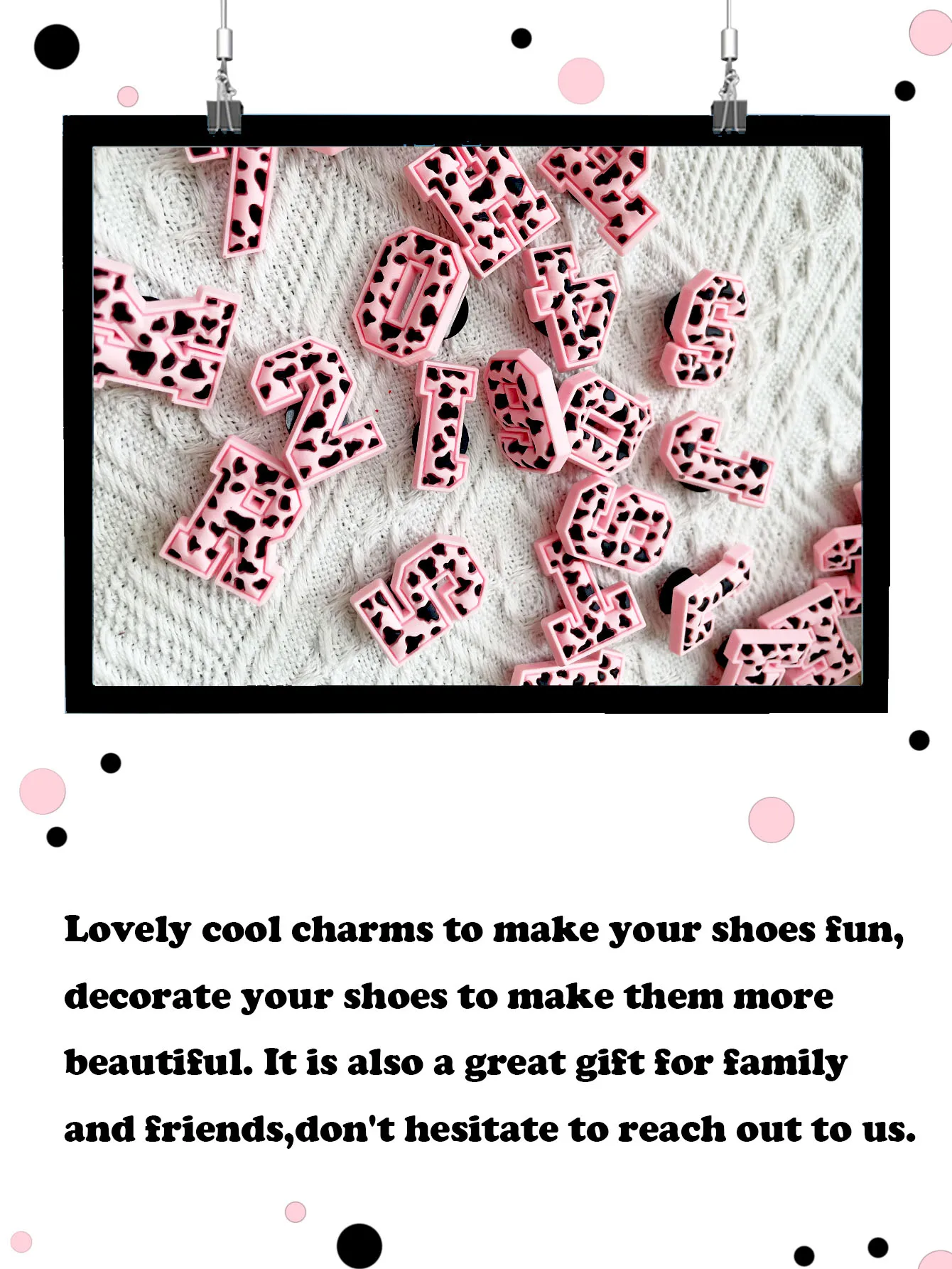 37Pcs Pink Leopard Alphabet Letter Series Shoe Charms For DIY Charms Shoe Decoration Accessories Bubble Slides Sandals Shoe Pins