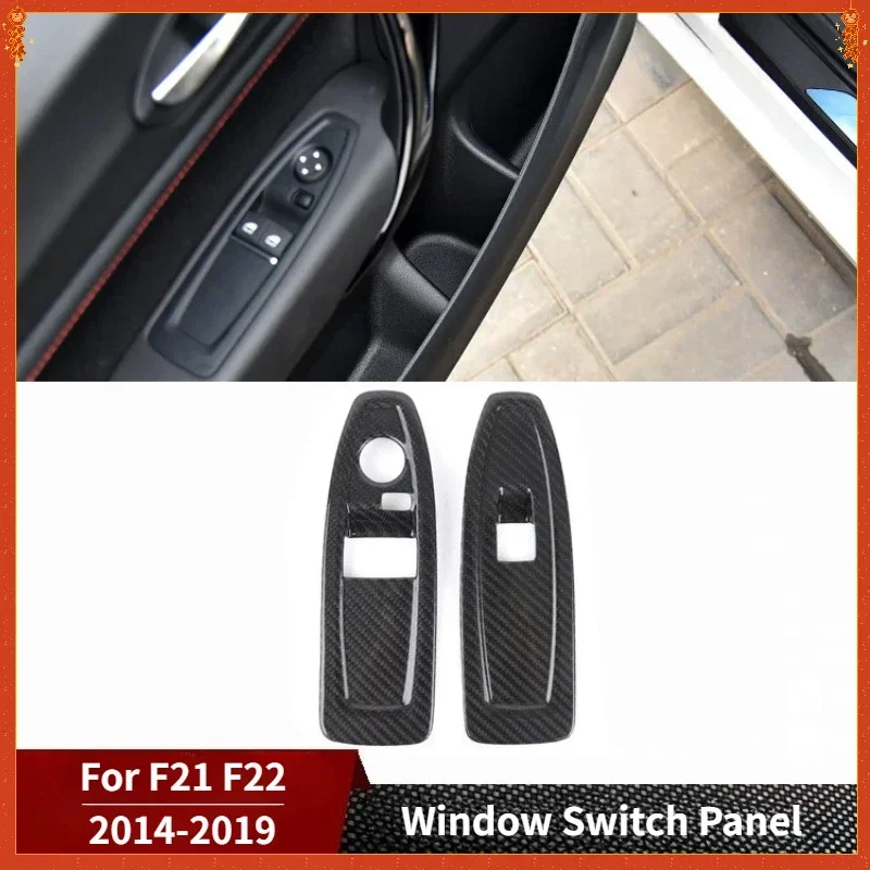 For BMW 1 2 Series F21 F22 Real Dry Carbon Fiber 2014-2019 Interior Window Switch Panel Decoration Modification Accessories