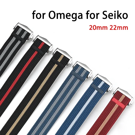 Geripptes Nylonarmband 20 mm 22 mm für Omega für Seiko Faltschließe Herren Damen Sport Wasserdicht Militär Ersetzen Sie das Uhrenarmband