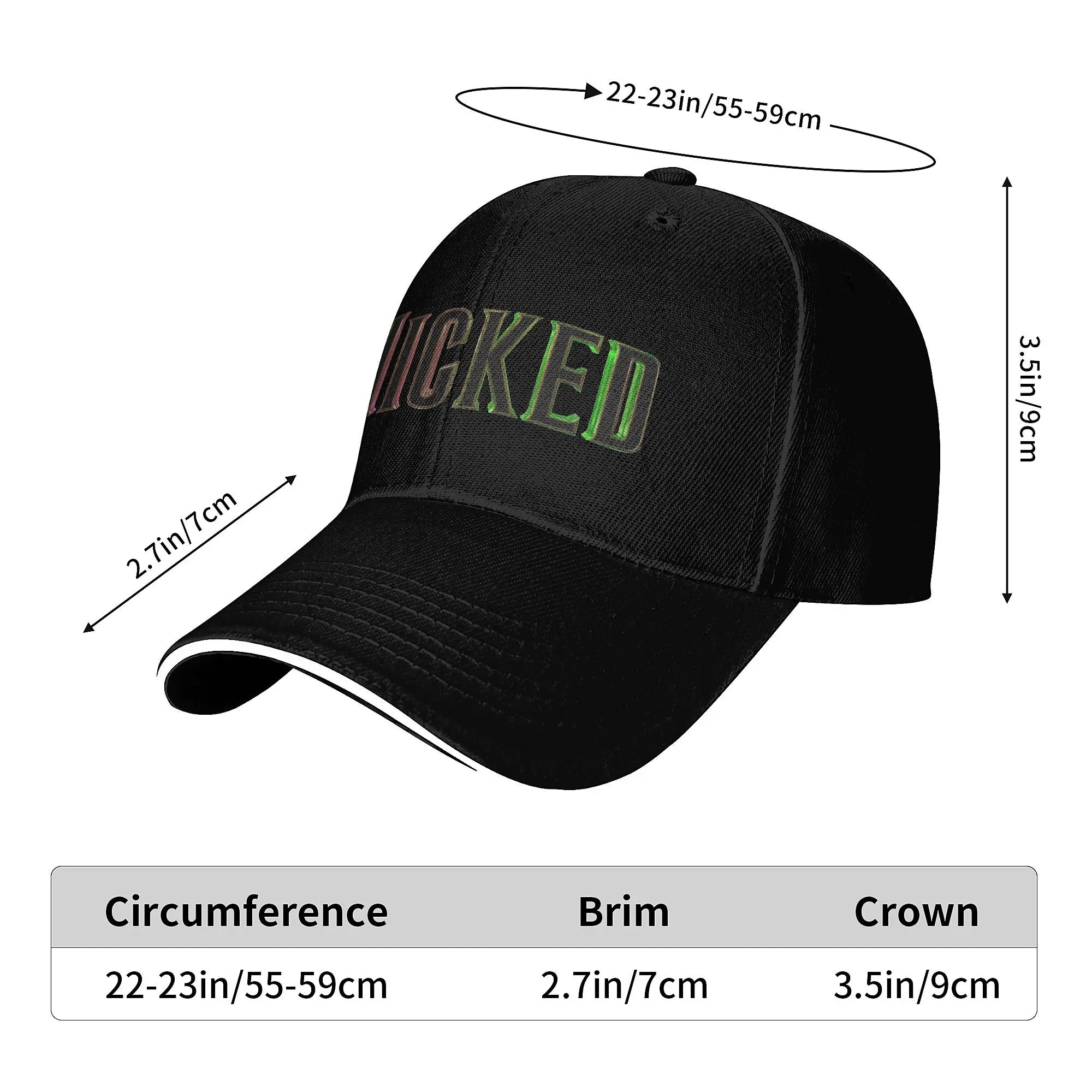 wicked movie  Trucker Hats Accessories For Unisex Baseball Caps  Vintage Wear Snapback Caps Adjustable