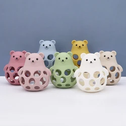 1PCS Silicone Teether Baby Cartoon Bear BPA Free Teething Toy Necklace Pendant Nursing Teether Gift Molar Stick Baby Accessories