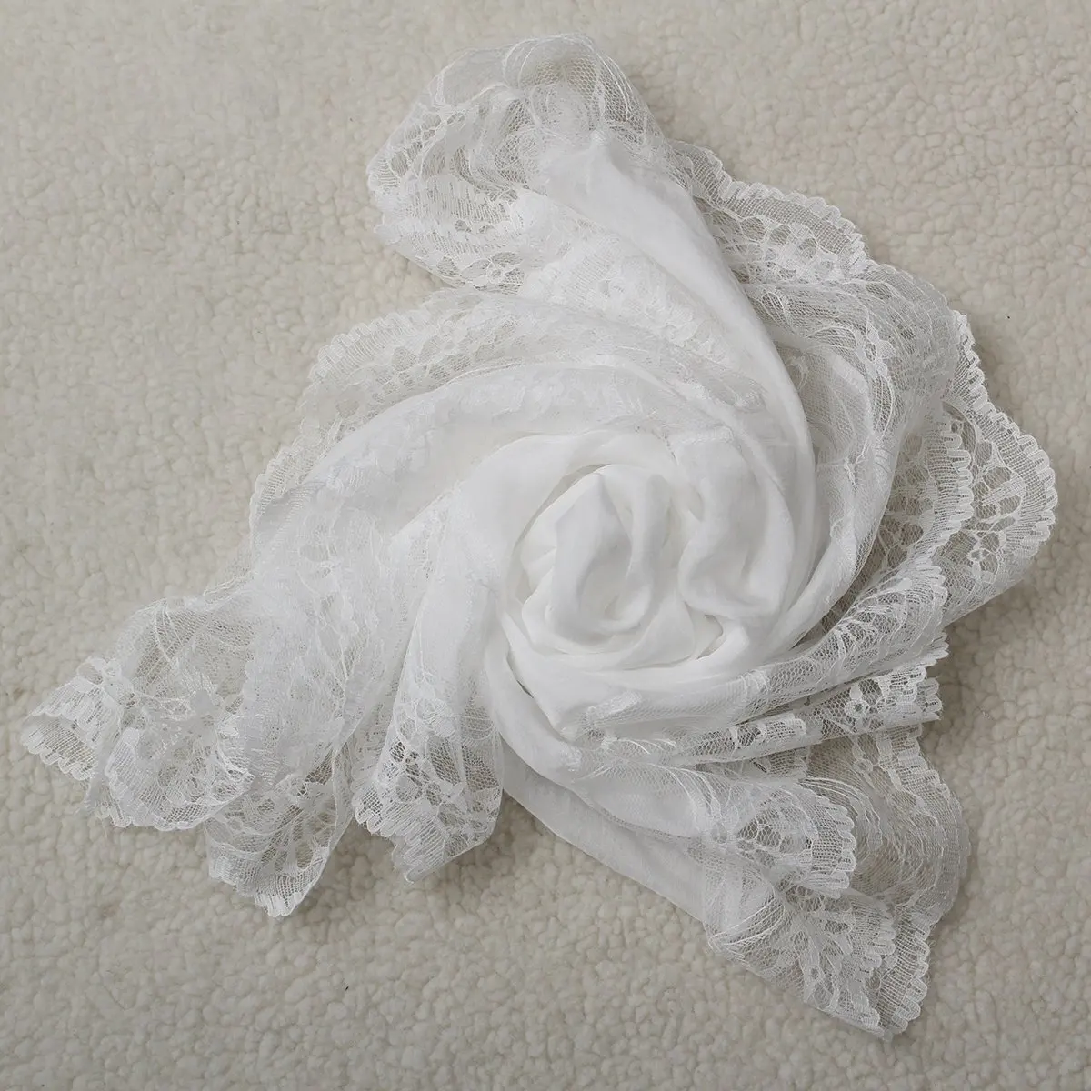 Woman Scarves Chiffon Lace Scarf Wrap Scarf white