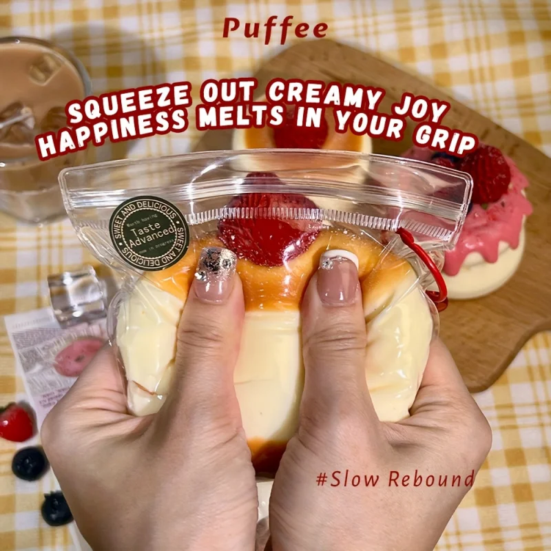 Truskawkowa zabawka Squishy Food-grade Silicone Squishy Toy, ręcznie robiona zabawka Taba Squishy Toy, kremowa miękka zabawka do ściskania, słodki deser, Ha