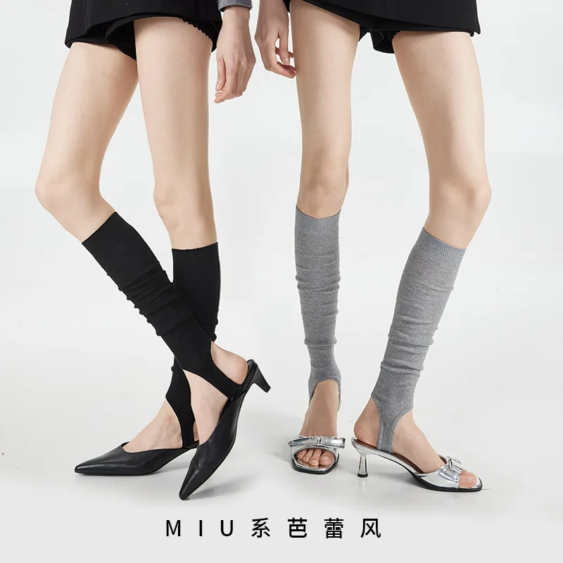 

Spring and Summer Thin Knitted Leg Warmers Trend Comfortable Foot Calf Socks Ballet Style JK Leg Solid Color Elastic long Socks