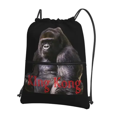 King Kong - Sacs à dos King Kong Skull Island, sac à cordon de serrage, sac à cordon décontracté, sacs à livres à cordon de serrage pour voyage, sport, homme et femme