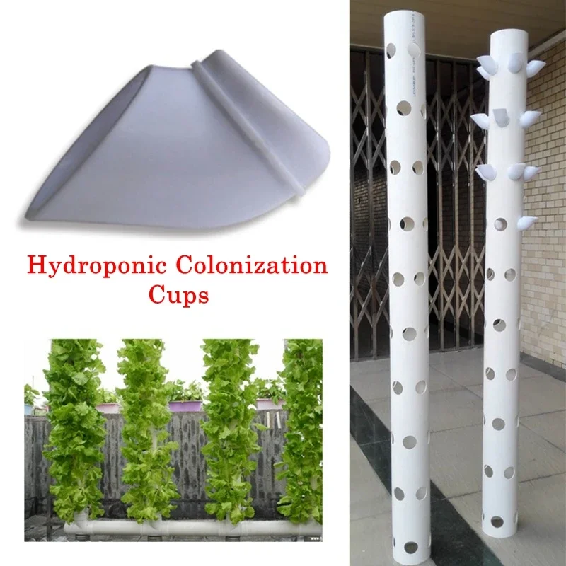 

DIY Hydroponic Colonization Cups 10pcs Vertical Tower Pipe Nursery Pots Garden Growing System Hydroponics Plant Grow Accessories