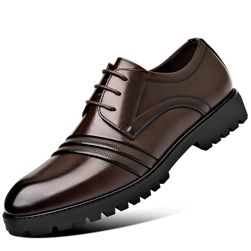 Fashion Mens Brogue Oxford Shoes British Style Male Casual Shoes Versatile Leather Formal Dress Footwear Comfy Outdoor Sneakers