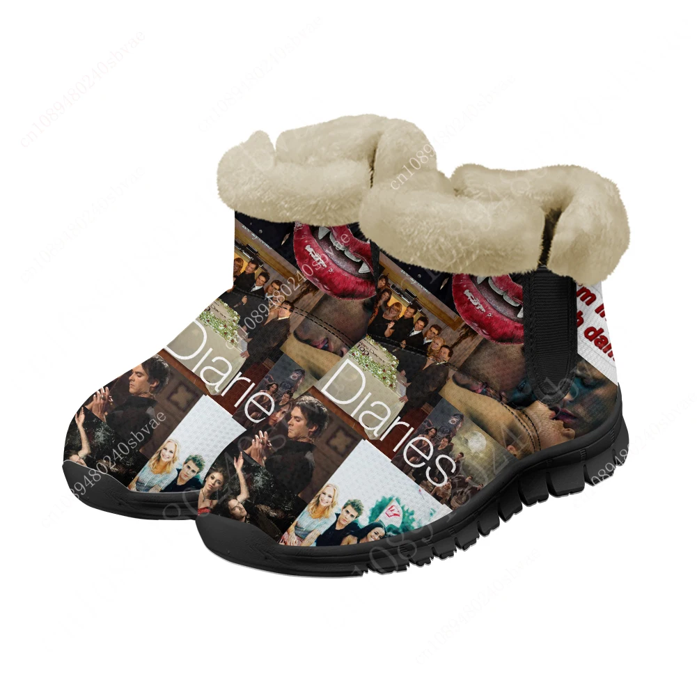 The Vampire Diaries Damon Salvatore botas de nieve para hombre, mujer, adolescente, bota personalizada, zapato de nieve informal para mantener el calor, zapatos deportivos para parejas