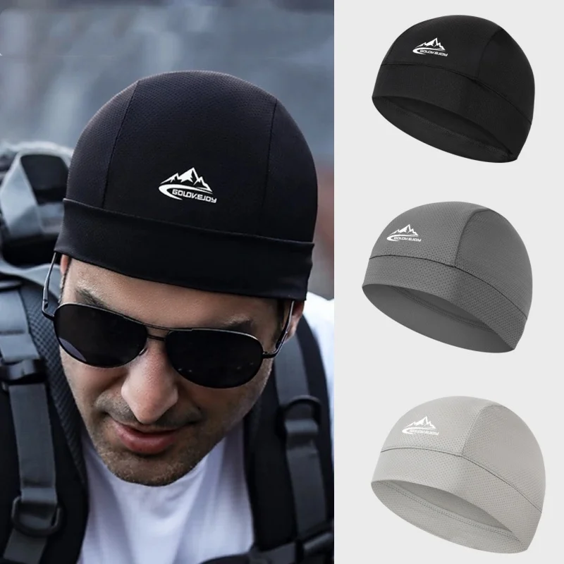 

Summer Anti-UV Thin Breathable Mesh Beanie Cap Sweat Absorbent Turban Under Helmet Liner Moisture Wicking Quick Dry Cycling Hat
