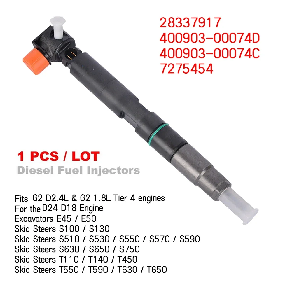 

28337917 New Diesel Fuel Injector For Doosan D18 D24 Loader Excavators Bobcat Skid Steers 400903-00074D