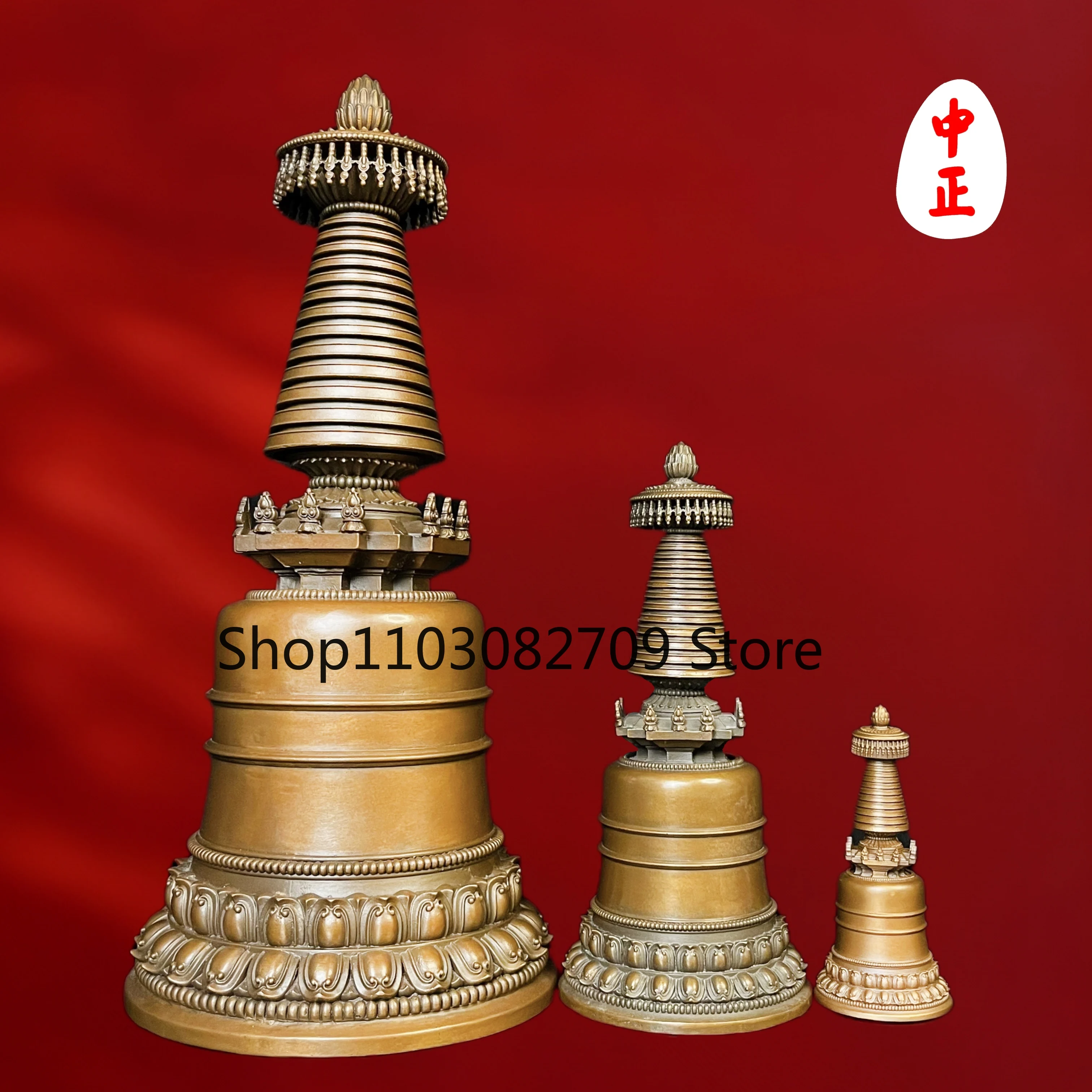 Zhongzheng Statue Intangible Cultural Heritage Workshop Kadang Tower gold, silver and copper materials support customized handic