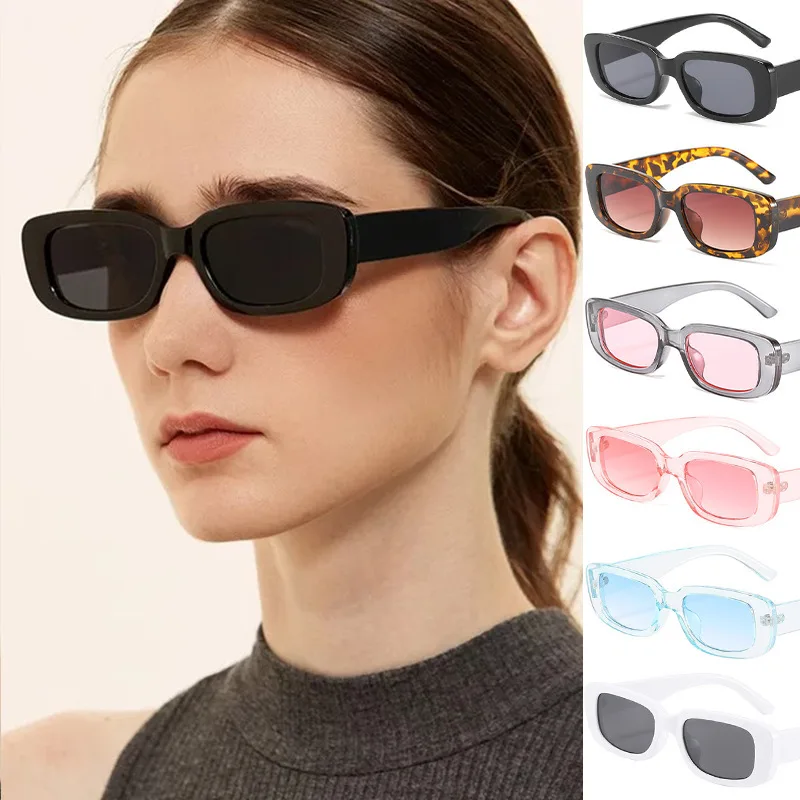 NEW Fashion Vintage Sunglasses Women Retro Rectangle Sun Glasses Female Ins Popular Colorful Square Eyewear Worldwide Wholesale