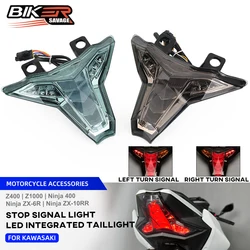 Rear Tail Brake Flasher Light For Kawasaki ZX1000 ZX636 ZR1000 EX400 ER400 Motorcycle LED Integrated Taillight Stop Signal Light