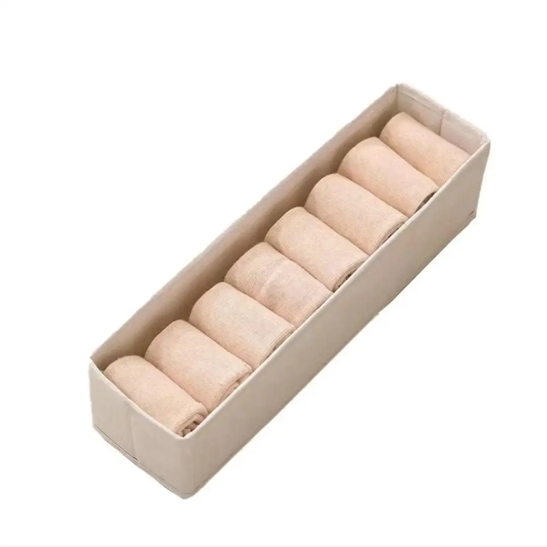 

Cotton Linen Drawer Socks Storage Box Hollow Board Washed Leggings Underwear Box Modern Minimalist No Lid Grid