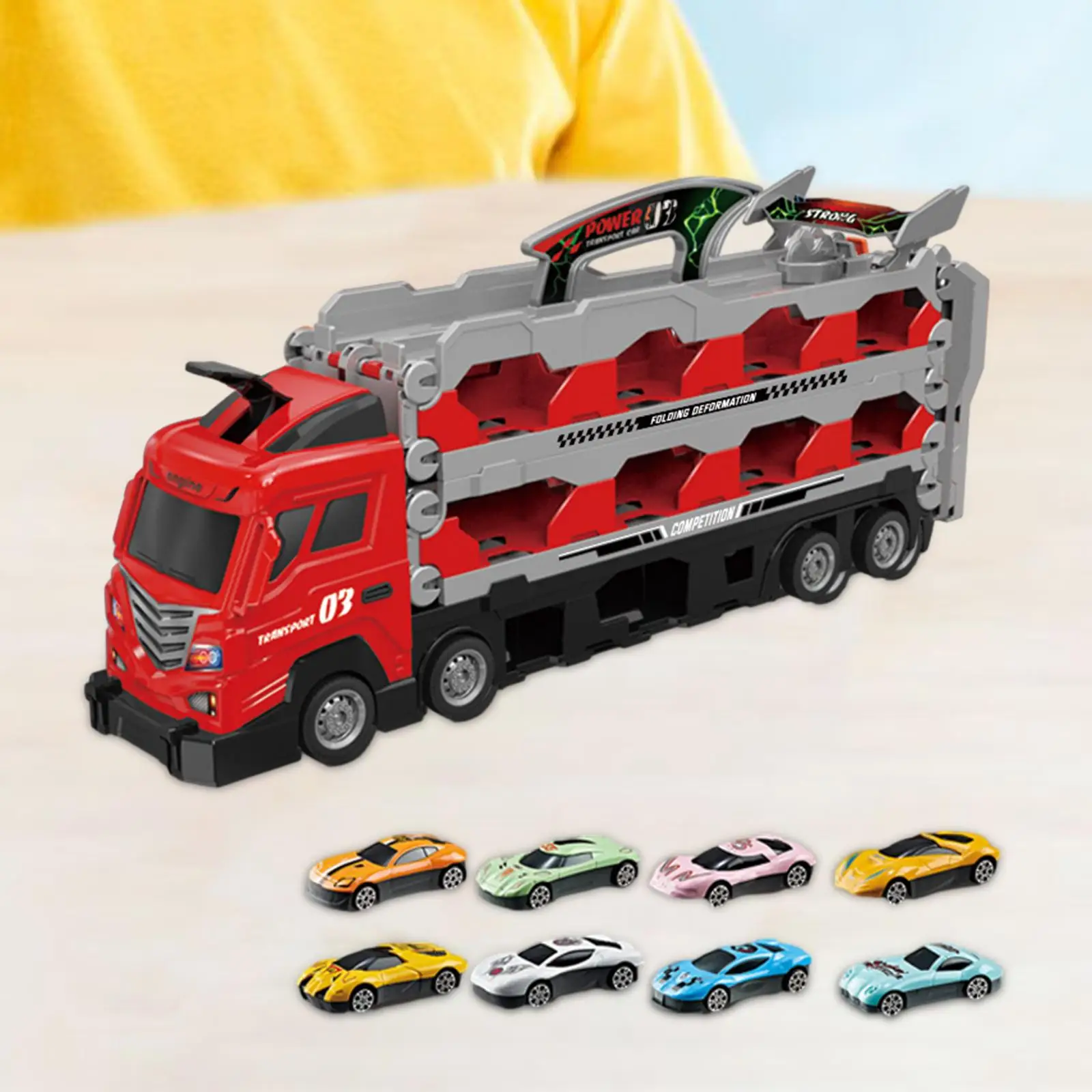 Hauler Launch Vehicles Play Set Big Transporter Truck Toy Set Collapsible Hauler